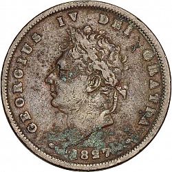 Large Obverse for Penny 1827 coin