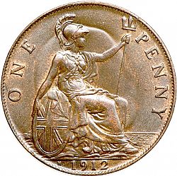 Large Reverse for Penny 1912 coin