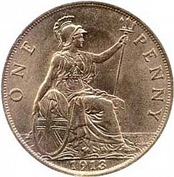 Large Reverse for Penny 1913 coin