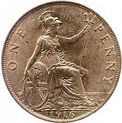 Large Reverse for Penny 1916 coin