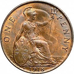 Large Reverse for Penny 1918 coin