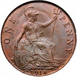 Large Reverse for Penny 1918 coin