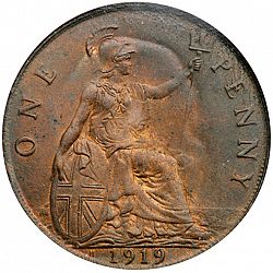 Large Reverse for Penny 1919 coin