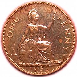 Large Reverse for Penny 1952 coin
