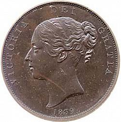 Large Obverse for Penny 1839 coin