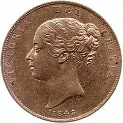 Large Obverse for Penny 1843 coin