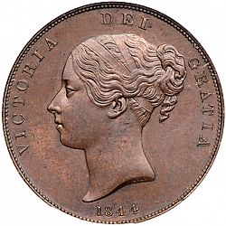 Large Obverse for Penny 1844 coin