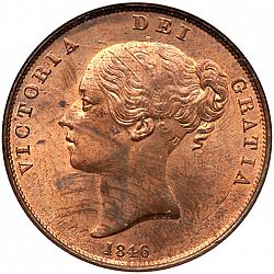 Large Obverse for Penny 1846 coin