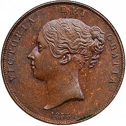 Large Obverse for Penny 1853 coin