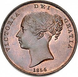Large Obverse for Penny 1854 coin