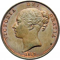 Large Obverse for Penny 1858 coin