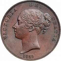 Large Obverse for Penny 1859 coin