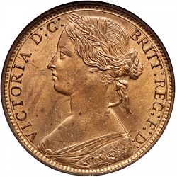 Large Obverse for Penny 1866 coin