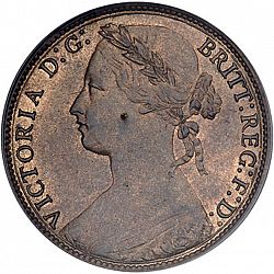 Large Obverse for Penny 1875 coin
