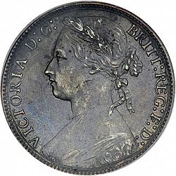 Large Obverse for Penny 1875 coin
