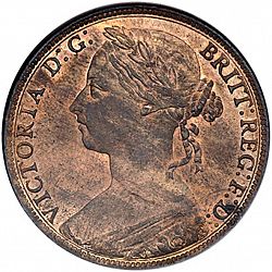Large Obverse for Penny 1885 coin