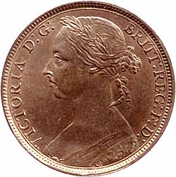 Large Obverse for Penny 1891 coin