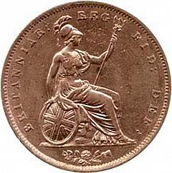 Large Reverse for Penny 1843 coin