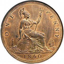 Large Reverse for Penny 1860 coin
