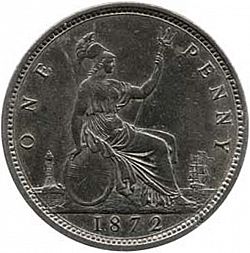 Large Reverse for Penny 1872 coin