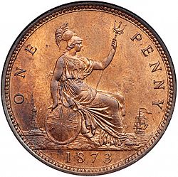 Large Reverse for Penny 1873 coin