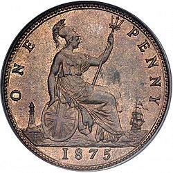 Large Reverse for Penny 1875 coin
