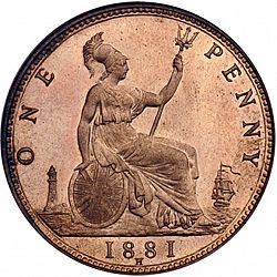 Large Reverse for Penny 1881 coin