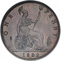 Large Reverse for Penny 1882 coin