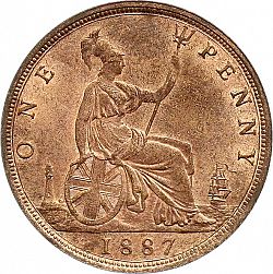 Large Reverse for Penny 1887 coin