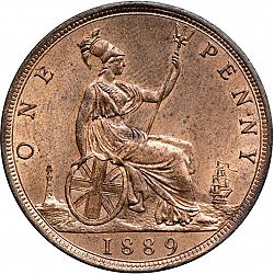 Large Reverse for Penny 1889 coin
