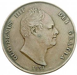 Large Obverse for Penny 1831 coin
