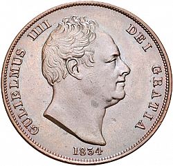 Large Obverse for Penny 1834 coin