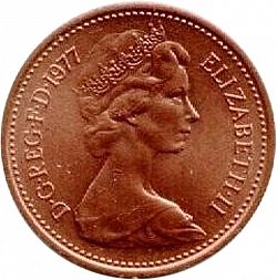 Large Obverse for 1p 1977 coin