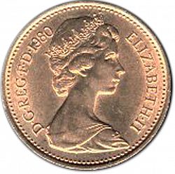 Large Obverse for 1p 1980 coin