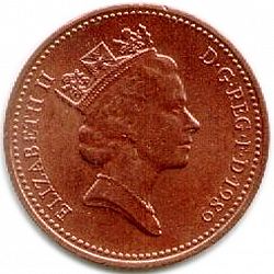 Large Obverse for 1p 1989 coin