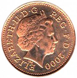 Large Obverse for 1p 2000 coin
