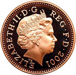 Large Obverse for 1p 2001 coin