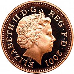 Large Obverse for 1p 2001 coin