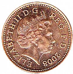 Large Obverse for 1p 2008 coin