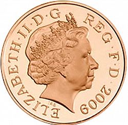Large Obverse for 1p 2009 coin