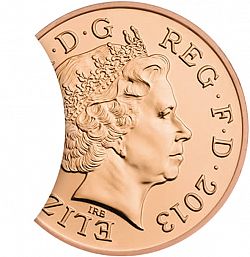 Large Obverse for 1p 2013 coin