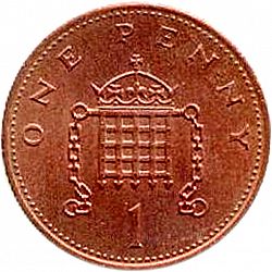 Large Reverse for 1p 1982 coin