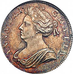 Large Obverse for Shilling 1702 coin