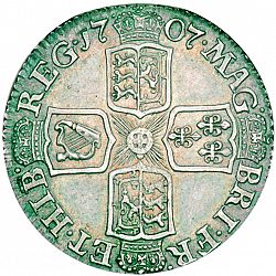 Large Reverse for Shilling 1707 coin