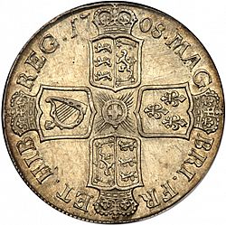 Large Reverse for Shilling 1708 coin
