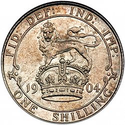Large Reverse for Shilling 1904 coin