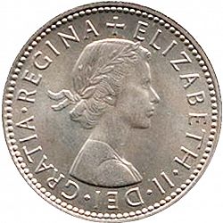 Large Obverse for Shilling 1964 coin