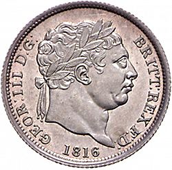 Large Obverse for Shilling 1816 coin
