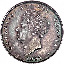 Large Obverse for Shilling 1829 coin