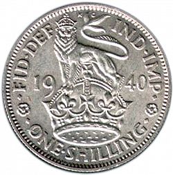 Large Reverse for Shilling 1940 coin